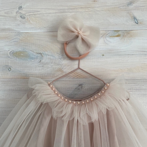 opaska z tiulową kokardką dla niemowlęcia